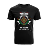Scott Tartan Crest T-shirt - I'm not yelling style